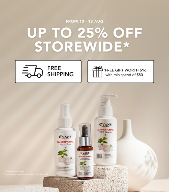 Enjoy 25% OFF STOREWIDE from 10 - 18 Aug with Free Shipping, GWP with $80 spend. Get 5 Diamond Tomato masks for $61 + Other Special Deals!