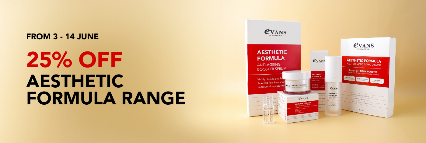 enjoy 25% off aesthetic formula range this 3 - 14 June