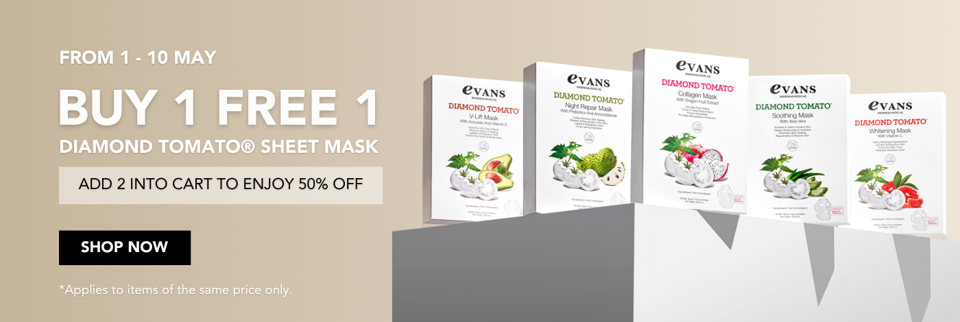 Buy 1 Get 1 Free diamond tomato sheet mask on mother's day from 1 - 10 May